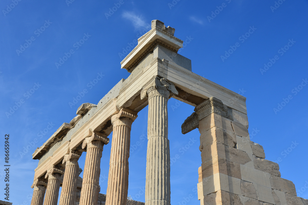 Temple de l'Erechteion sur l'Acropole à Athènes