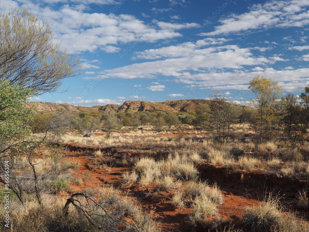 Late afternoon in the dry Simpsons Gap in the McDonnell Ranges near Alice Springs, Australia, June 2015