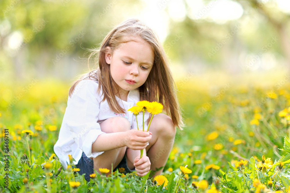 portrait of little girl outdoors in summer portrait of little girl outdoors in summer
