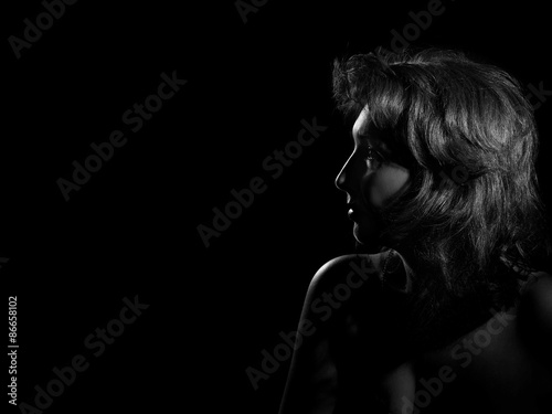 фотографія pensive woman profile