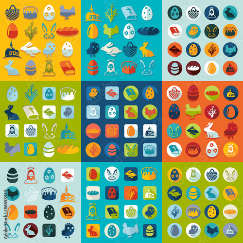 Set of easter icons
