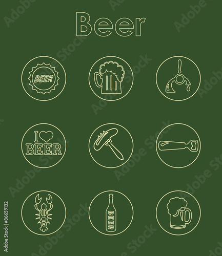 Set of beer simple icons