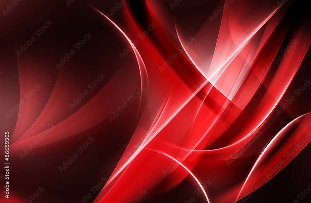 Red Modern Abstract Waves Background - obrazy, fototapety, plakaty 
