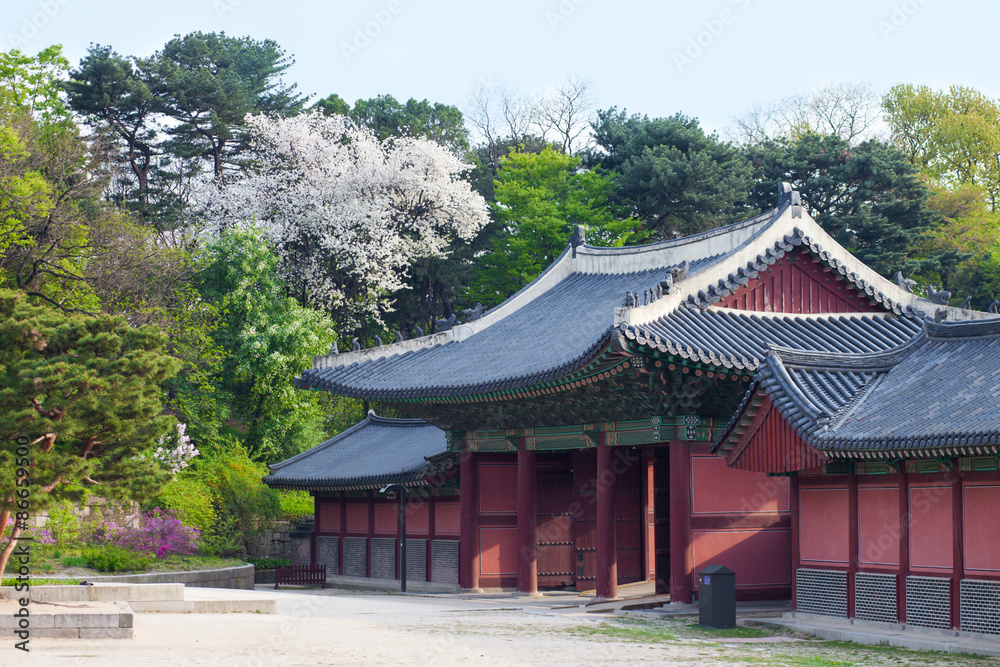 Korean style houses in Changdeokgung Palace in Seoul, Korea.