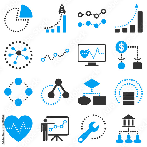 Dotted vector infographic business icons photo