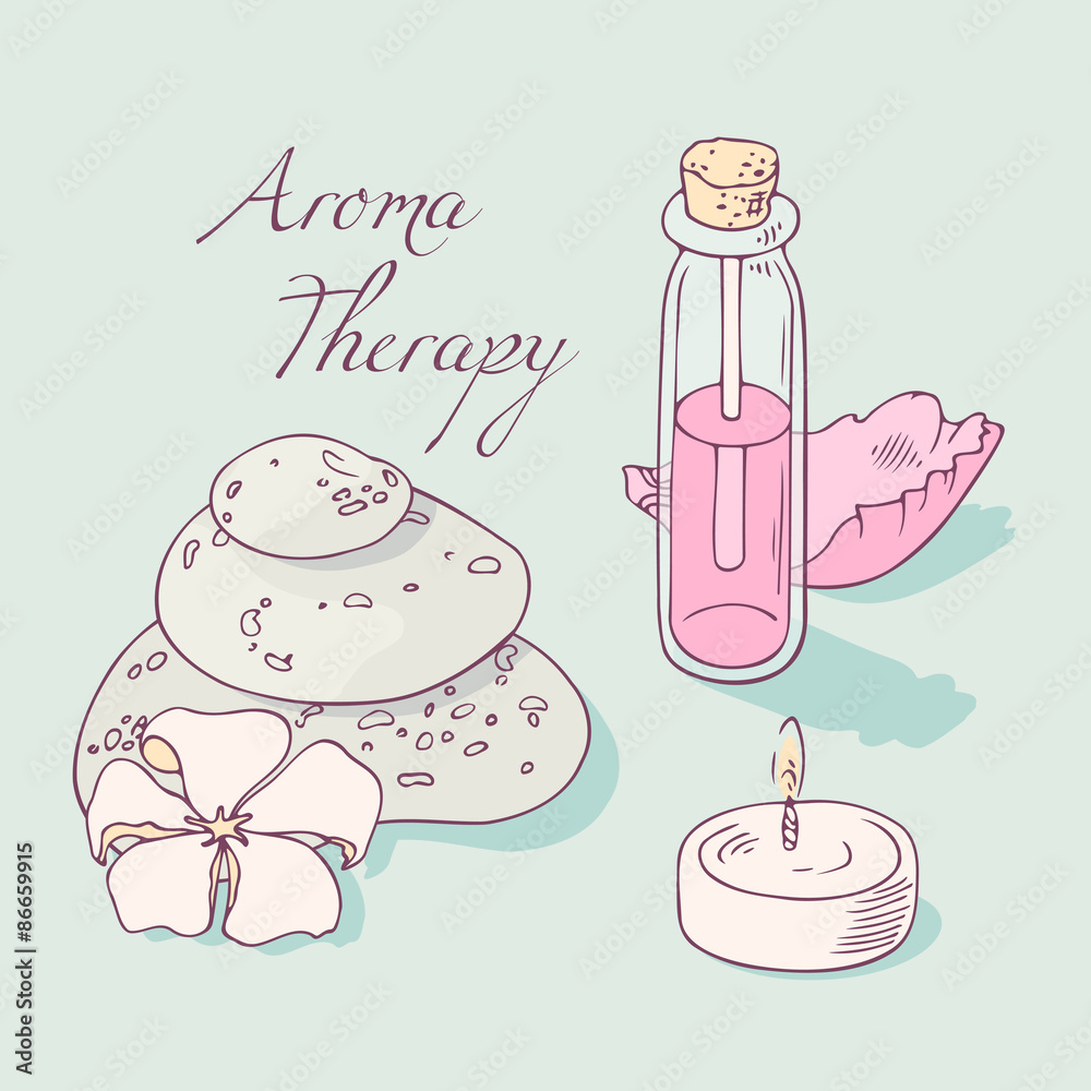 Aromatherapy and spa hand drawn vector clip art Aromatherapy and spa hand drawn vector clip art