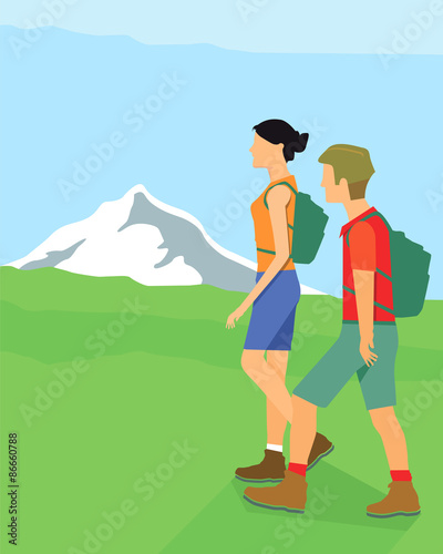 Wanderer in den Bergen