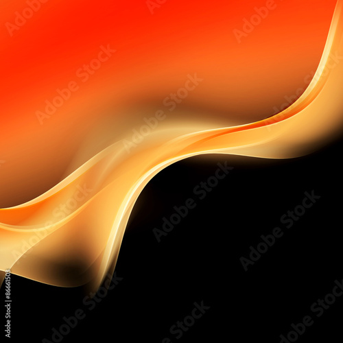 Gold Orange Modern Abstract Waves Background