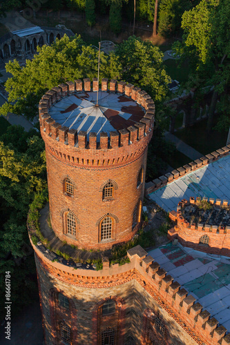 aerial view of palace in Kamieniec Zabkowicki town photo