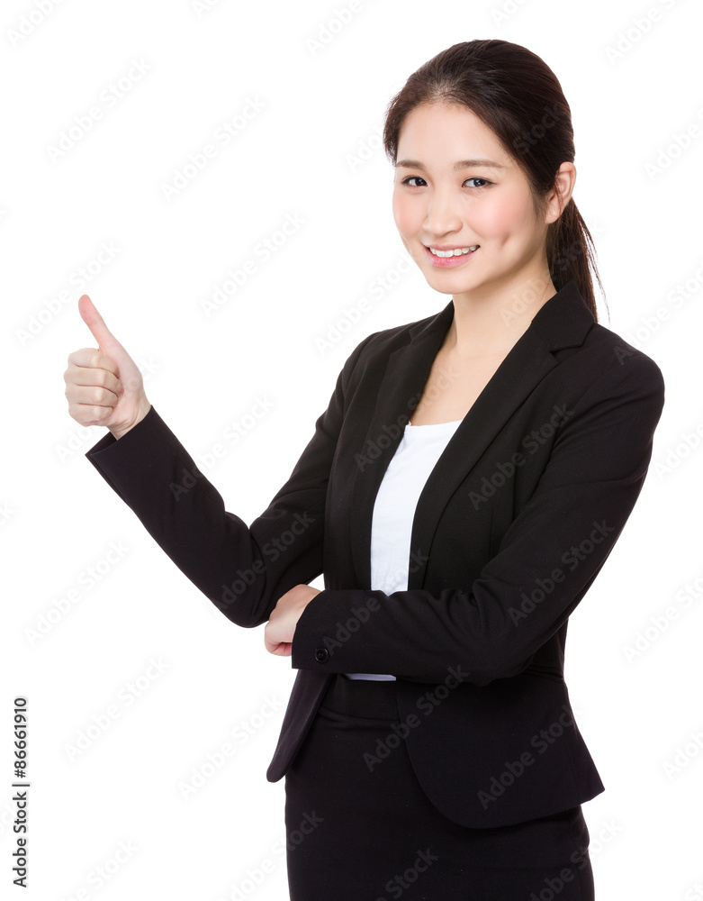 Asian Businesswoman showing with thumb up Asian Businesswoman showing with thumb up
