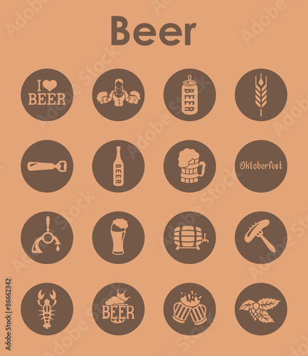Set of beer simple icons