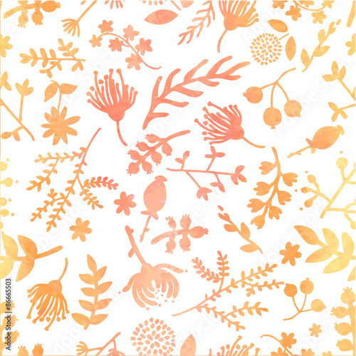 Vector watercolor floral pattern.