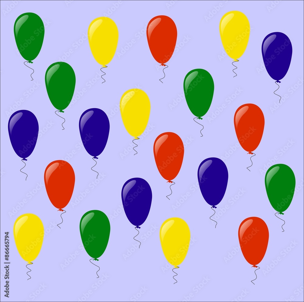 Balloons on a blue background