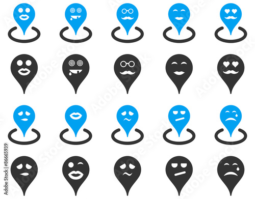 Smiled location icons