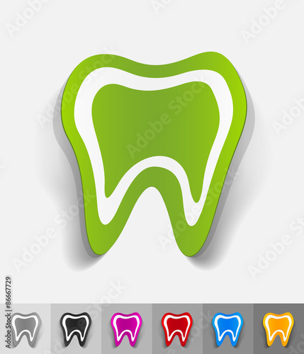 realistic design element. tooth