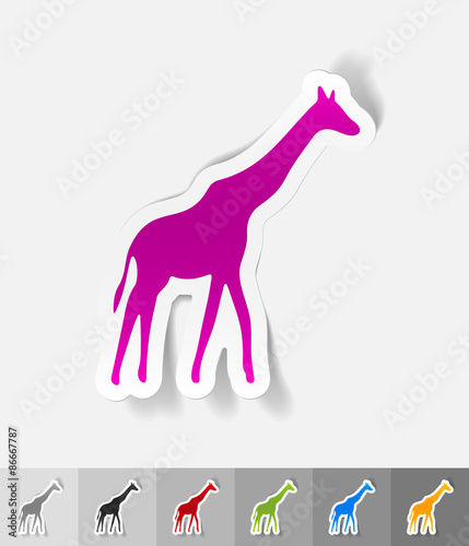realistic design element. giraffe