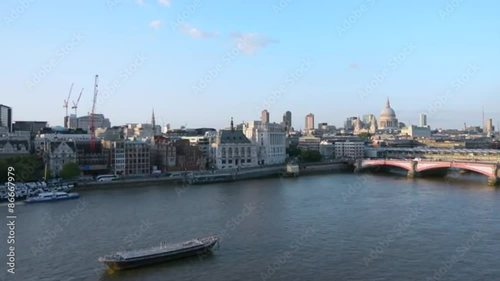 St Pauls Cathedral and the and London bridge with City of London skyline St Pauls Cathedral and the and London bridge with City of London skyline