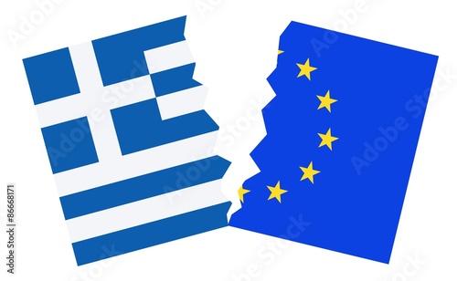 Drapeaux: Rupture Grèce Europe