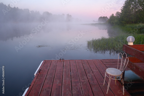 Foggy morning on the river