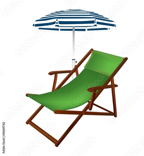 sun loungers and umbrellas photo