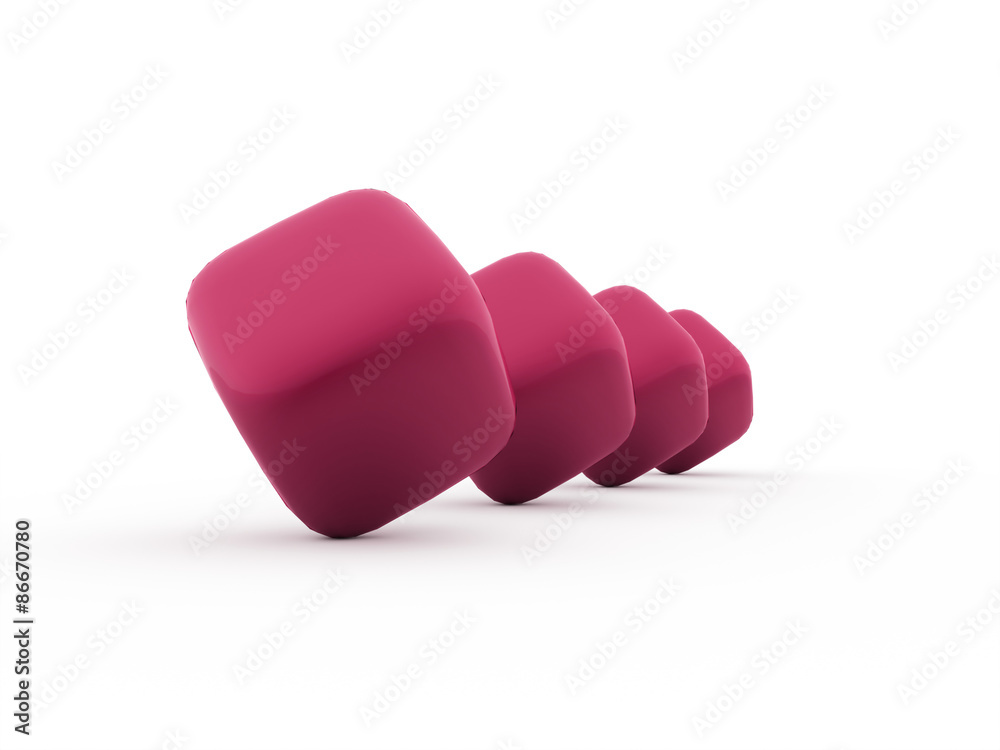 Pink cubes icon concept rendered Pink cubes icon concept rendered