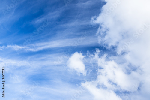 Long cirrus clouds skyscape
