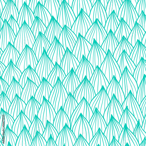 Seamless wave hand-drawn pattern, two color waves background.
