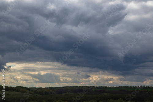 gloomy storm clouds over province