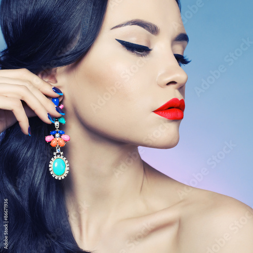 Canvas Print Lady with earring