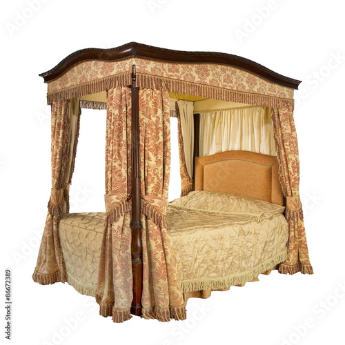 Принти на полотні Four poster bed with isolated with clip path