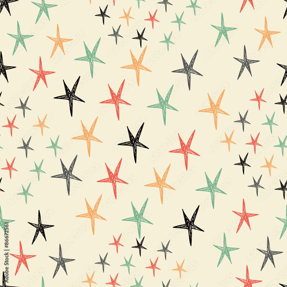 Vector seamless pattern with stars. Vector seamless pattern with stars.