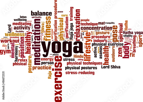 Yoga word cloud concept. Vector illustration