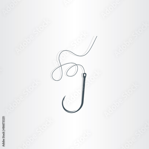 hook icon fishing symbol