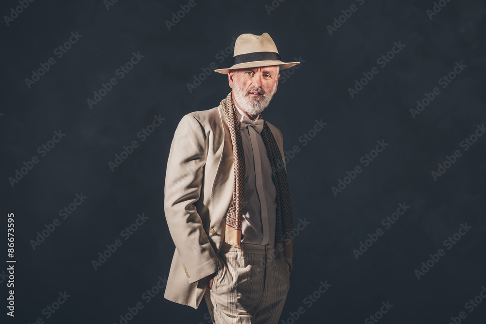 Matured Man in Formal Fashion Smiling at Camera