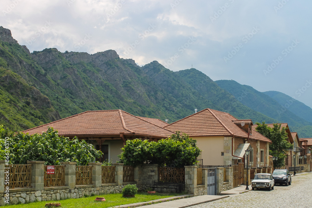 Mtskheta houses on a background Range 
