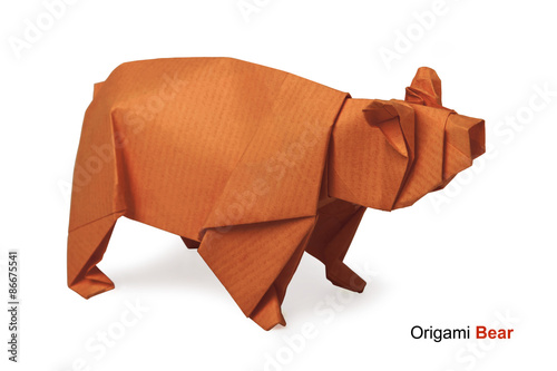 Origami paper bear