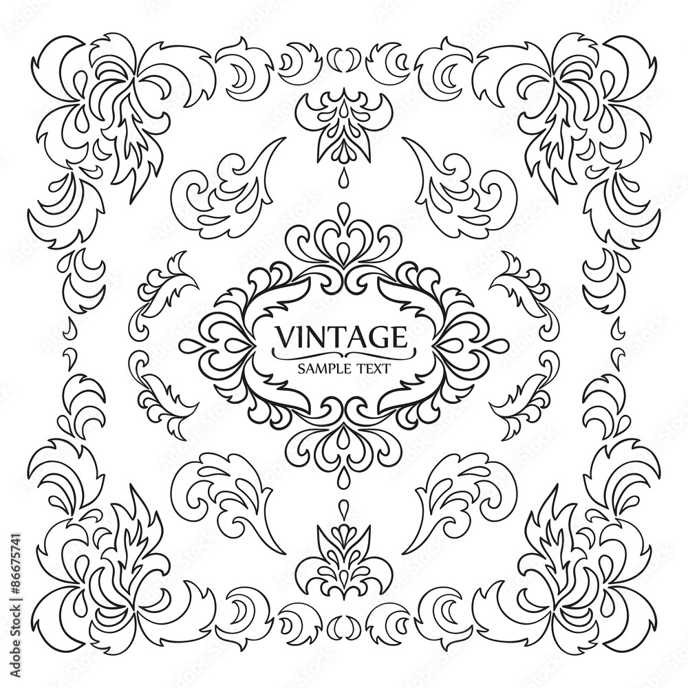 Naklejka premium Vector set of calligraphic design elements