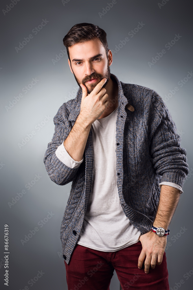 Fototapeta premium Handsome young man in casual outfit