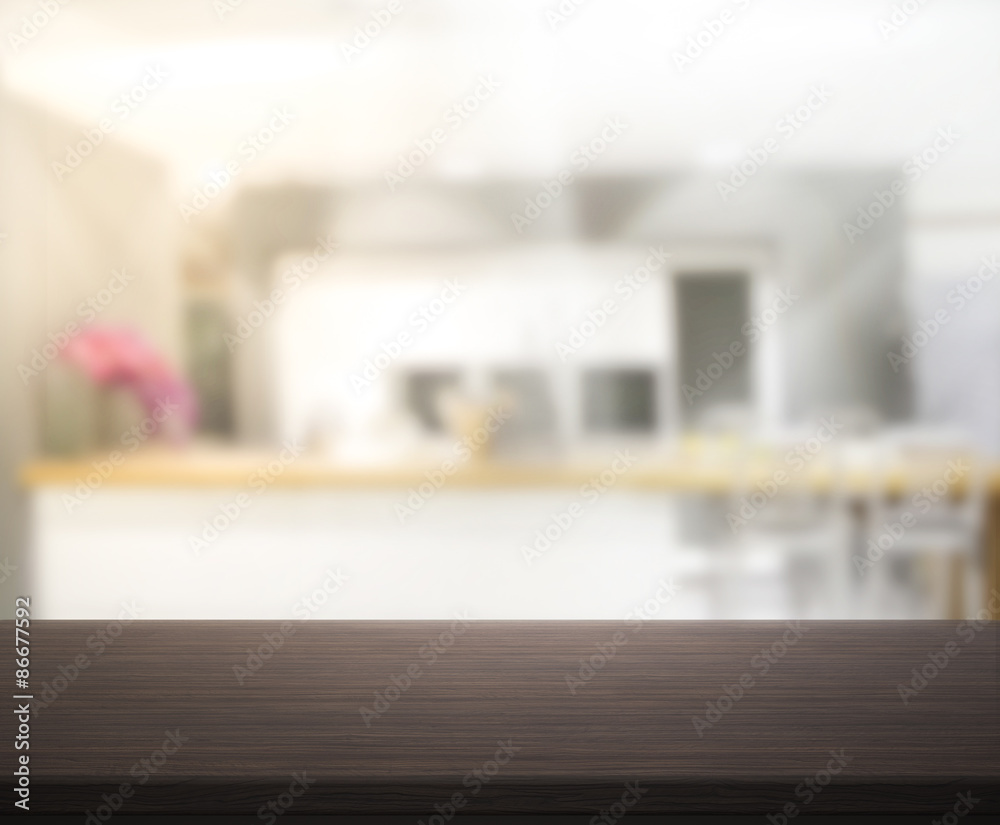 Table Top And Blur Interior Background