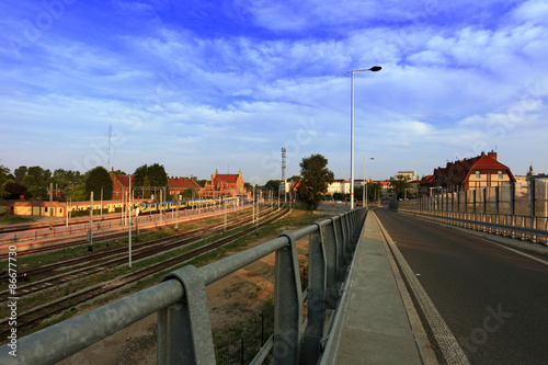 Widok dworca kolejowego w Opolu.