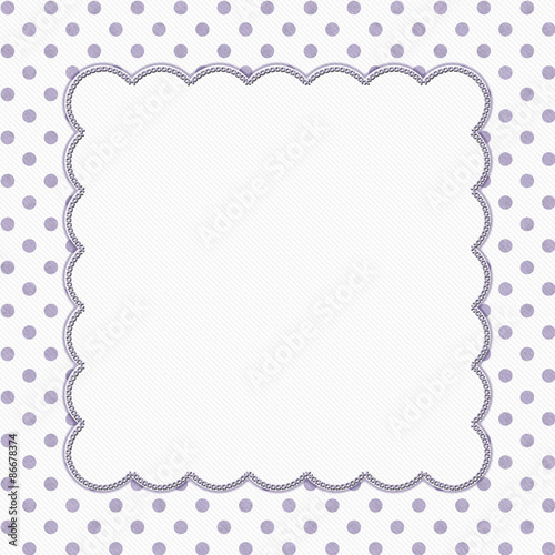 Purple and White Polka Dot Frame Background