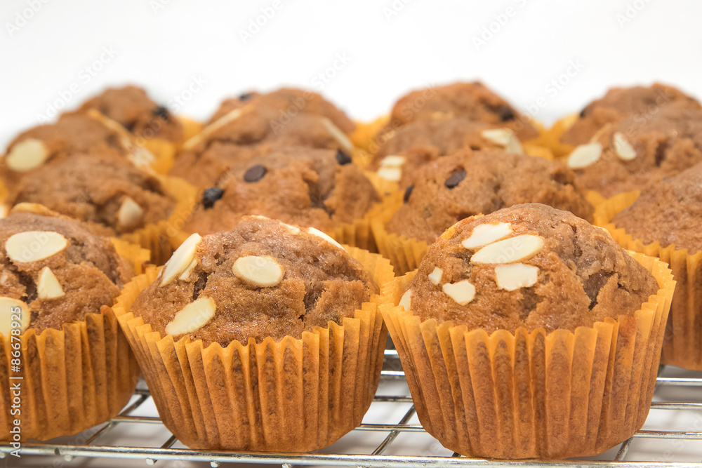 banana cup cake on the baking