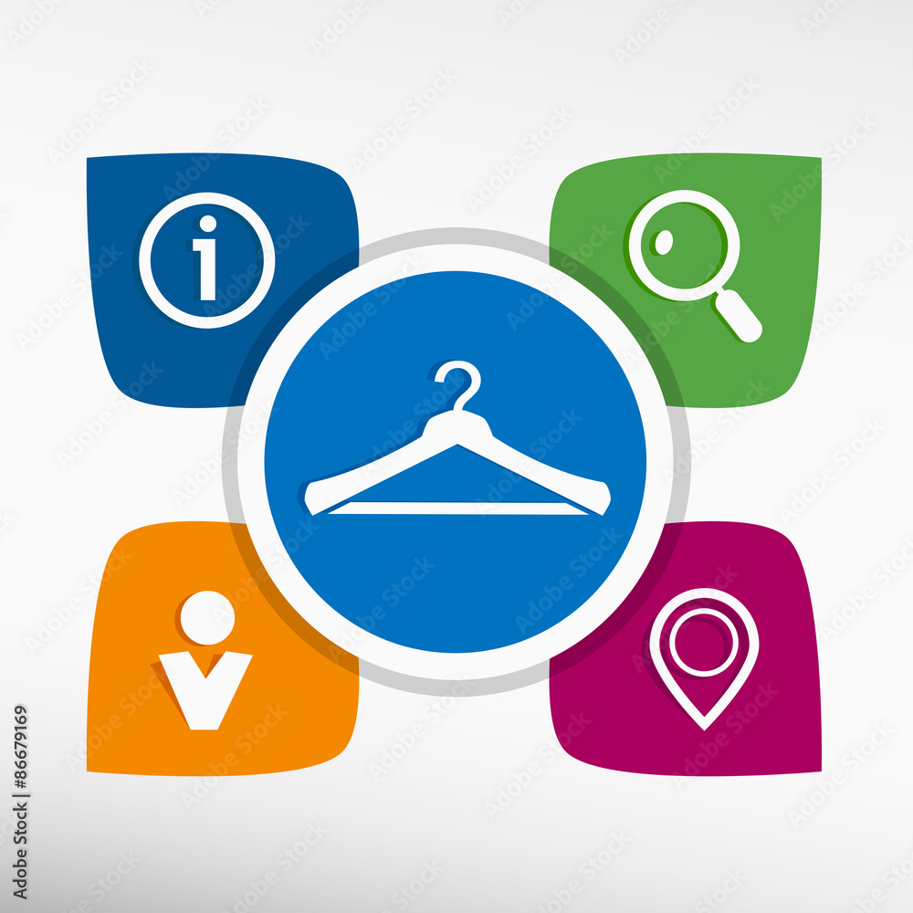Hanger icon and icons set vector illustration Hanger icon and icons set vector illustration
