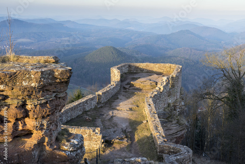 Wegelnburg, höchstgelegene Burg der Pfalz und beliebter Aussichtspunkt im Pfälzerwald photo