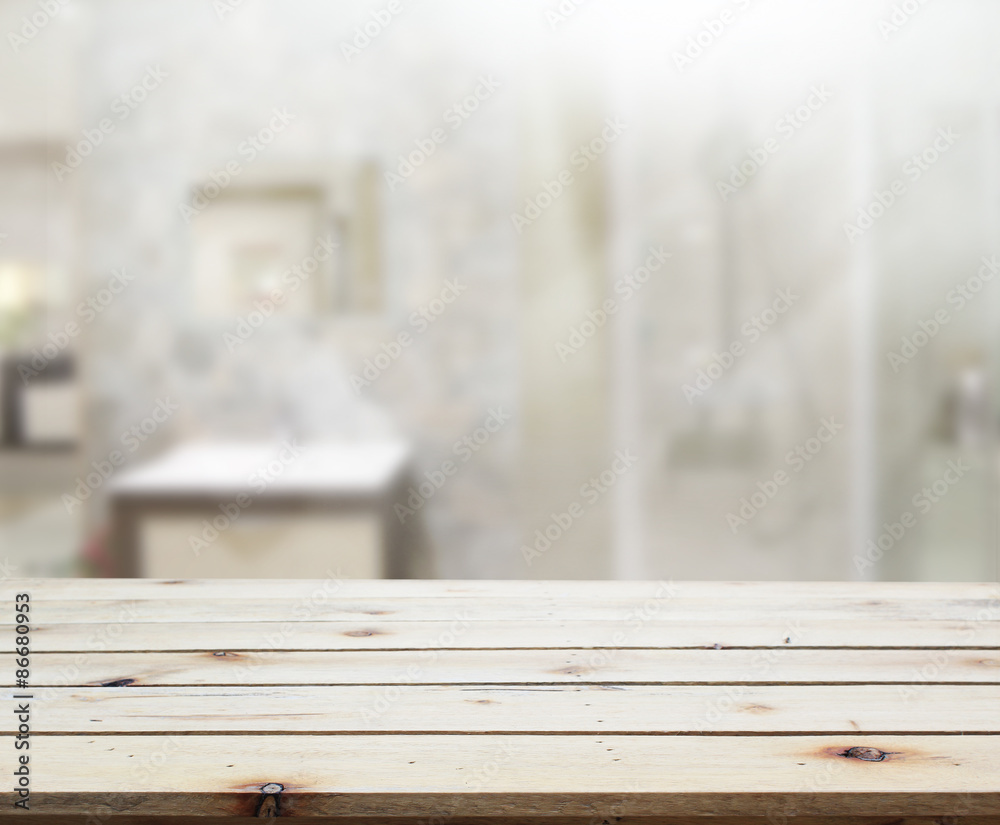 Table Top And Blur Interior Background