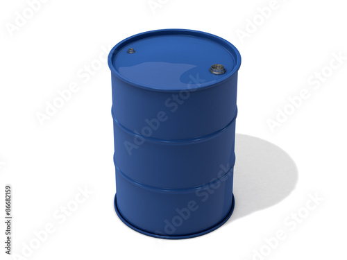 blue barrel on white background