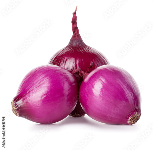 Red onions isolated.