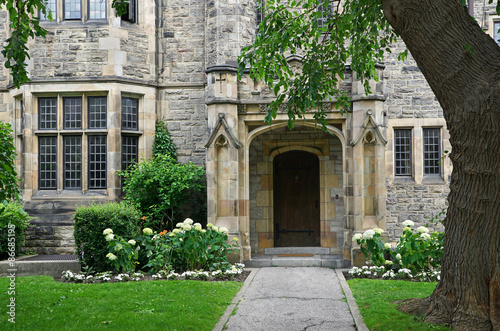 gothic style college courtyard