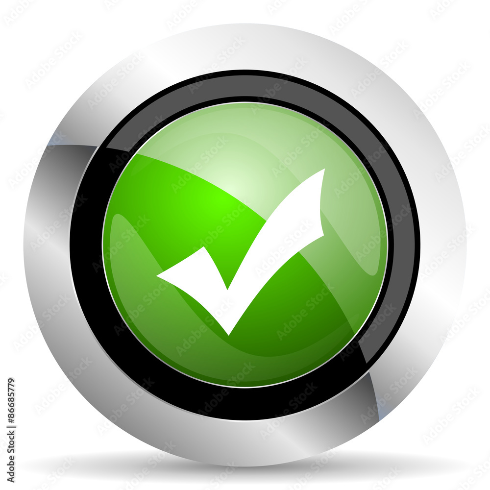 accept icon, green button, check sign