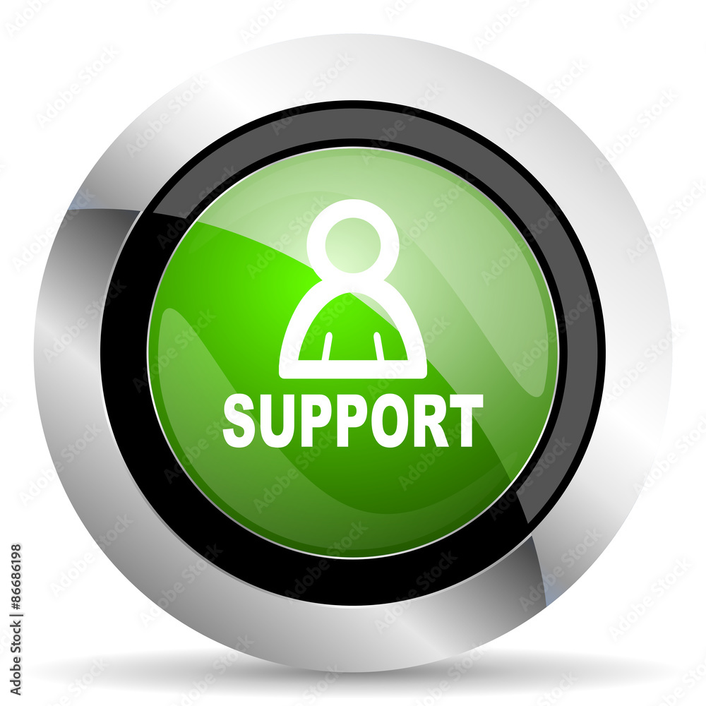 support icon, green button support icon, green button